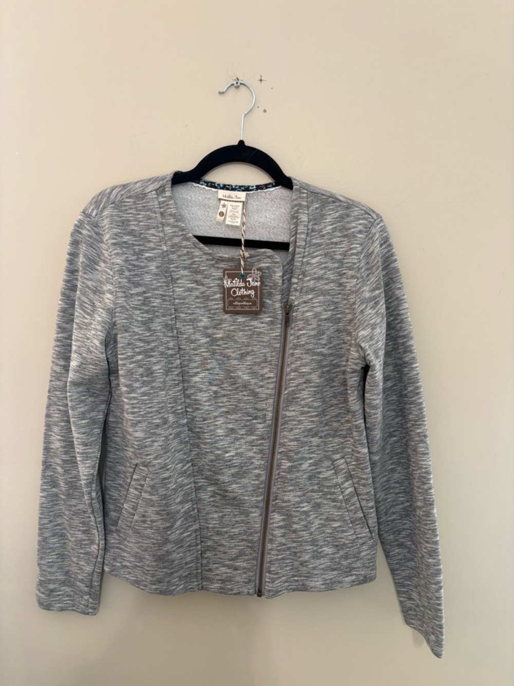 Matilda Jane Gray Heathered Zip-Front Jacket